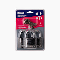 Замок навесной PD-01-50-Blister (3 LOCKS+5 KEYS)  Апекс